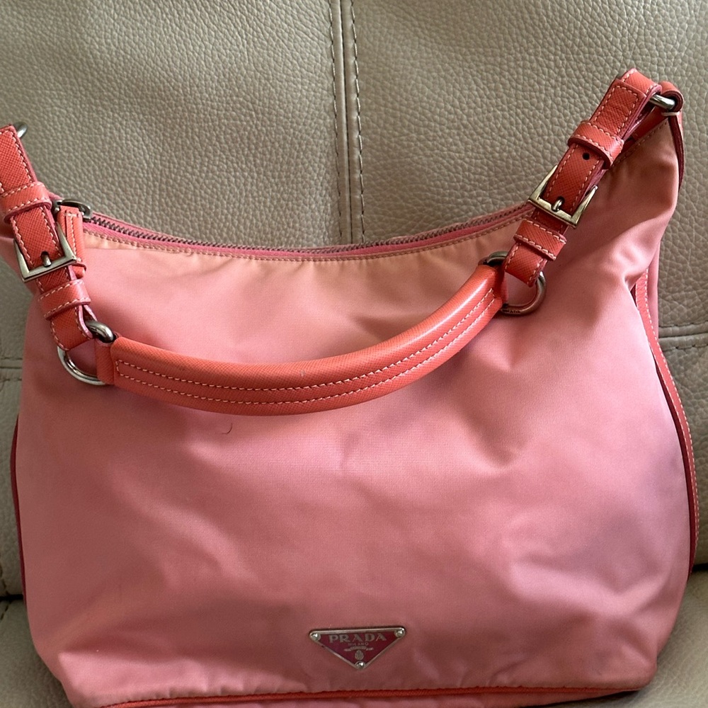 Vintage 100% authentic Prada nylon hobo bag. In good condition
